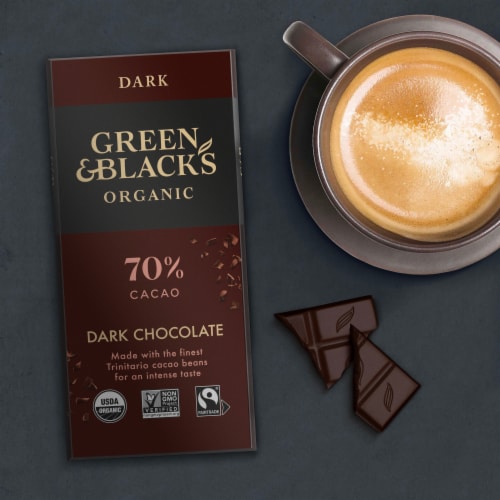 Green & Black's Organic 70% Cacao Dark Chocolate Bar Perspective: bottom