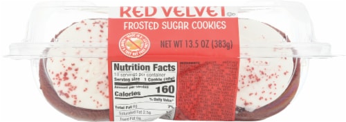 Lofthouse Red Velvet Frosted Sugar Cookies Perspective: bottom