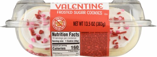 Lofthouse Valentine's Day White Frosted Sugar Cookies Perspective: bottom