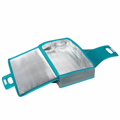 Insulated Rectangle Thermal Casserole Dish Carrier, Teal and Grey, 16 x 10 x 4 inches Perspective: bottom