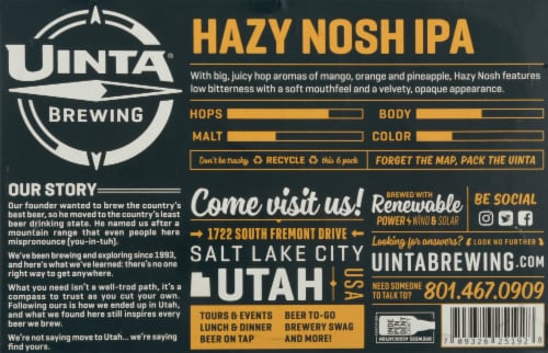 Uinta Brewing Co. Hazy Nosh IPA Perspective: bottom