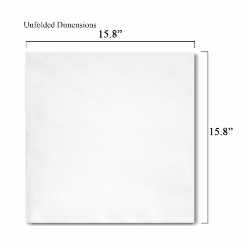 White Linen-Like Premium Paper Buffet Napkins (288 Napkins) Perspective: bottom