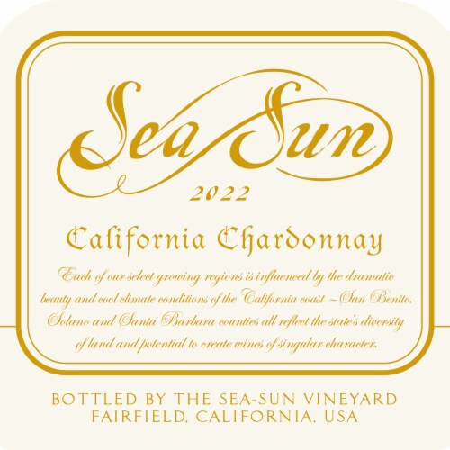 Sea Sun Chardonnay California White Wine Perspective: bottom