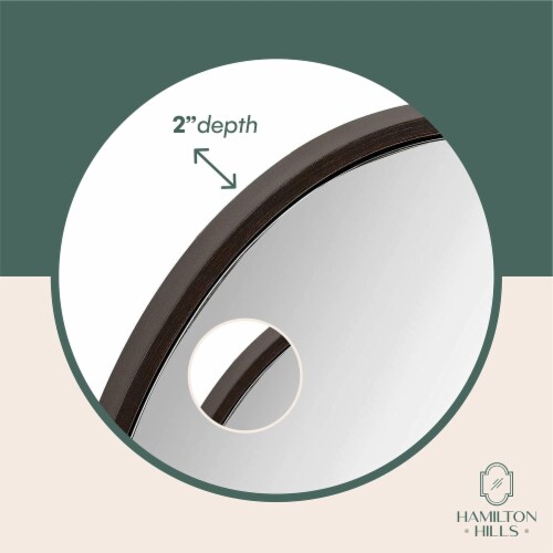 Hamilton Hills 24x36  Wenge Oval Mirror | Large Premium Wooden Mirror Perspective: bottom