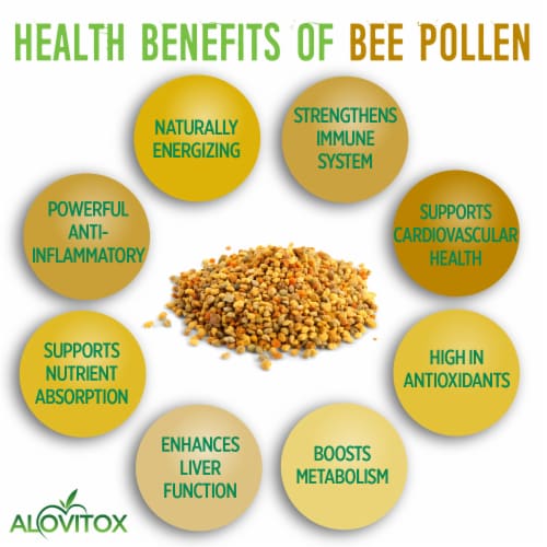 ALOVITOX Bee Pollen Granules  100% Pure, Natural Raw Bee Pollen