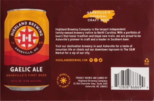 Highland Brewing Company Gaelic Ale Perspective: bottom