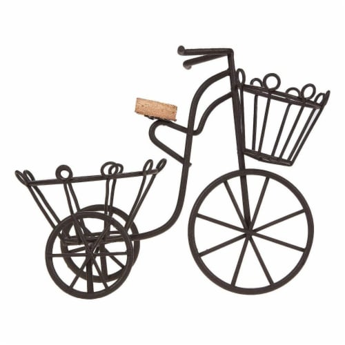 Juvale Miniature Bicycle Planter Stand for Succulents and Plants (7 x 6 x 3 in, Black) Perspective: bottom