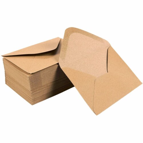 100-Count A1 Kraft Paper Invitation Envelopes for Wedding, Party, 3 5/8 x 5 1/8 Perspective: bottom