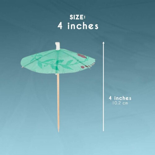 200-Pack Tropical Hawaiian Party Paper Cocktail Umbrella Parasols, Assorted Colors, 4 Inches Perspective: bottom