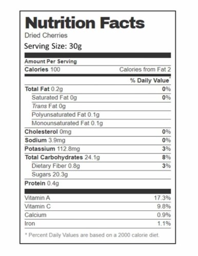 Aiva Dried Cherries 7 oz Perspective: bottom