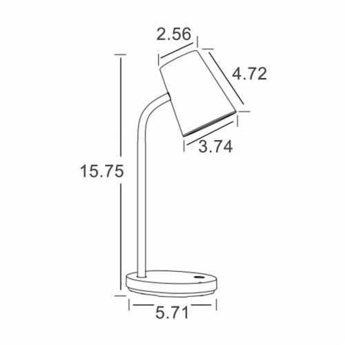 LED 15  Adjustable Desk Lamp and LED 59.5  Floor Lamp in Black Perspective: bottom