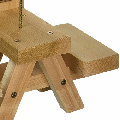 Woodlink Wooden Mini Picnic Table 1 Ear Corn Cob Squirrel Feeder Feeding Station Perspective: bottom
