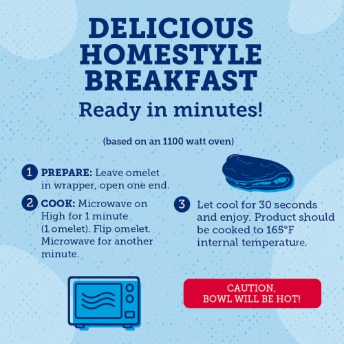 Eggland's Best® Three Cheese Fully Cooked Omelets Perspective: bottom