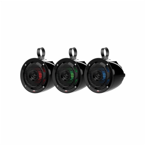 MTX MUD65PL Mud Series 6.5 Inch 50 Watt Cage Mount Coaxial RGB LED Speaker Pair Perspective: bottom