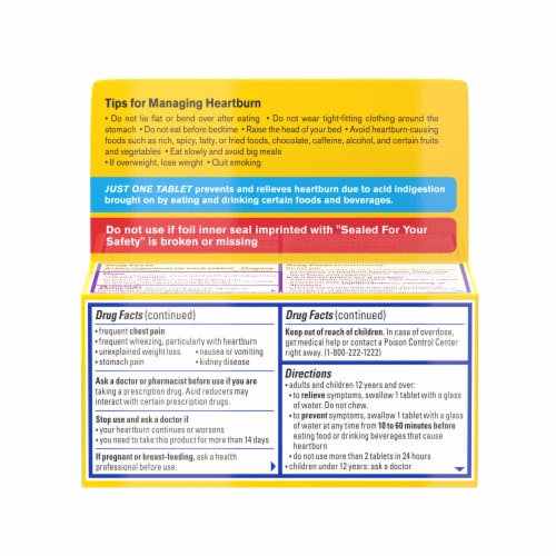 Pepcid Maximum Strength AC Tablets Perspective: bottom