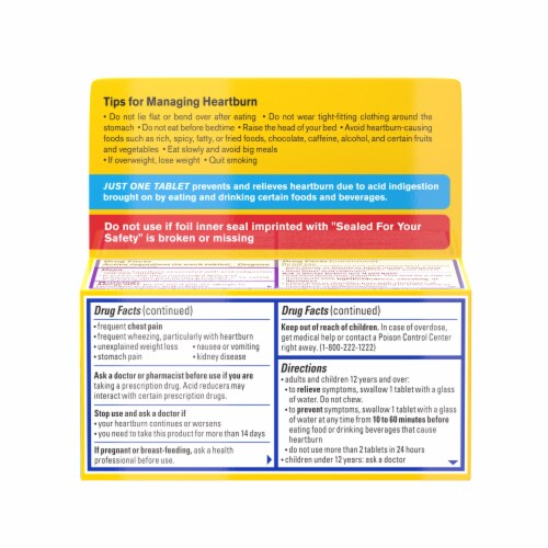 Pepcid Maximum Strength AC Tablets Perspective: bottom