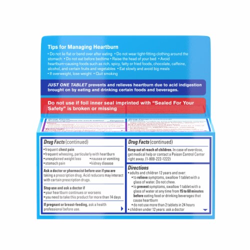 Pepcid Original Strength AC Tablets Perspective: bottom