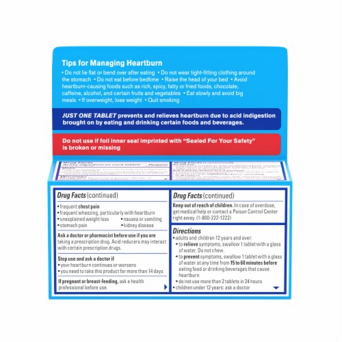 Pepcid Original Strength AC Tablets Perspective: bottom