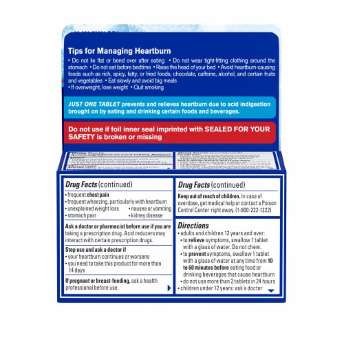 Pepcid AC Maximum Strength Heartburn Tablets, Icy Cool Mint Perspective: bottom