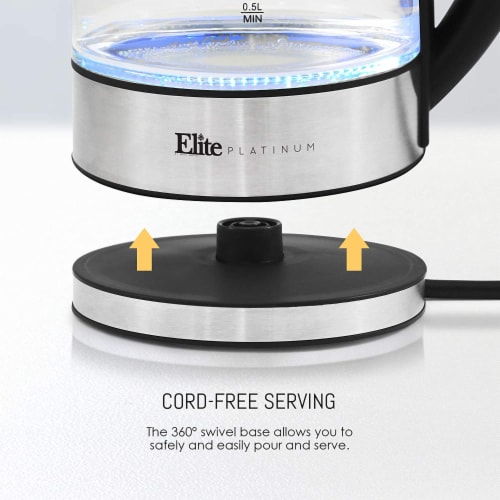 Elite Platinum Electric Kettle - Clear/Silver Perspective: bottom