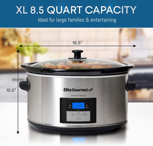 ELITE PLATINUM MST 900D STEEL 8.5 QT DIGITAL SLOW COOKER 1 each