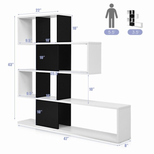 Slickblue 5-Tier Bookshelf Corner Ladder Bookcase with Storage Rack Perspective: bottom