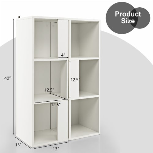 Slickblue 3-Tier 6 Cube Freestanding Bookcase with Anti-toppling Device Perspective: bottom