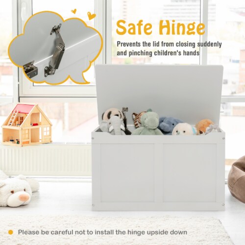 Slickblue Safety Hinge Wooden Chest Organizer Toy Storage Box, 1 Unit