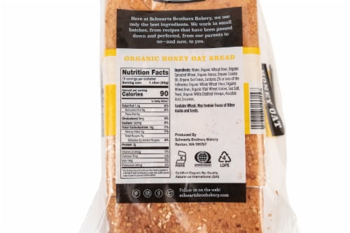 Schwartz Brothers Bakery Organic Honey Oat Bread Perspective: bottom