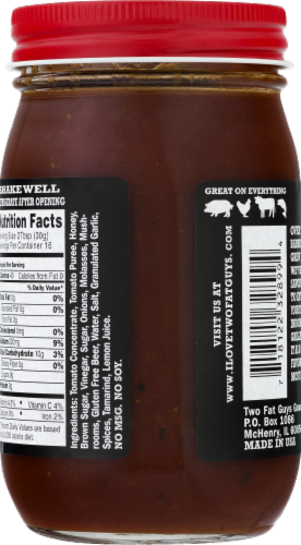 Two Fat Guys® Spicy Gourmet BBQ Sauce Perspective: bottom