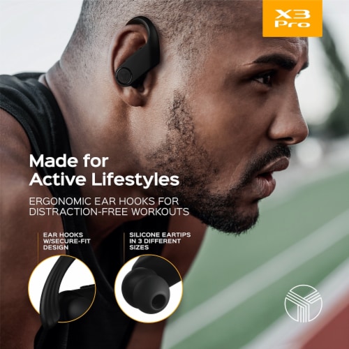 Treblab X3 Pro Bluetooth True Wireless Earbuds with Earhooks with