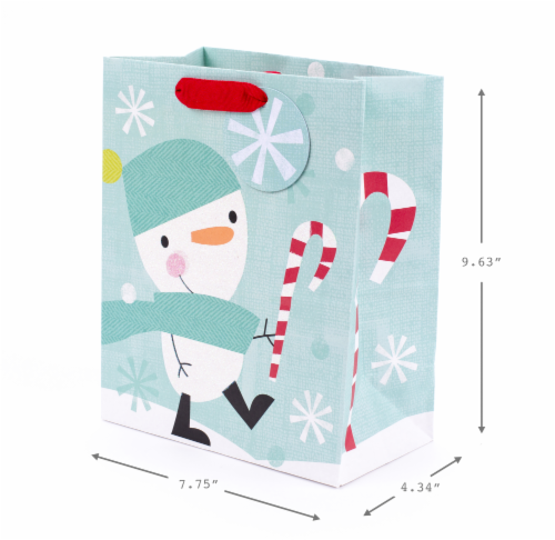 Christmas Bag #64: Hallmark Medium Holiday Gift Bag with Tissue Paper (Snowman & Candy Cane) Perspective: bottom