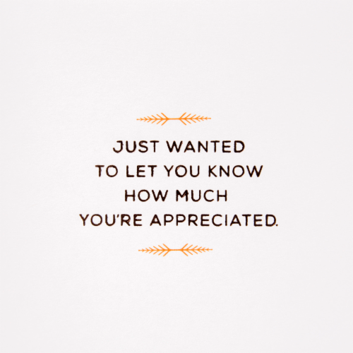 Hallmark #19 Thank You Card (You're Appreciated) Perspective: bottom