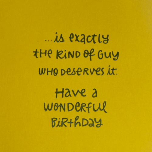Hallmark #10 Birthday Card for Him (Extra Attention) Perspective: bottom