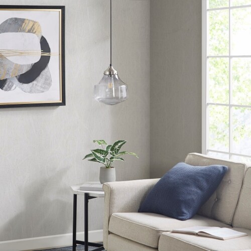 Gracie Mills Zane Bell-Shaped Glass Pendant Light - Grace Gracie Mills Zane Bell-Shaped Glass Pendant Light - Grace