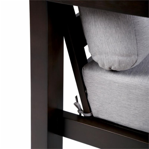 Paradise Solid Dark Eucalyptus Outdoor Patio Lounge Chair in Light Gray Fabric Perspective: bottom