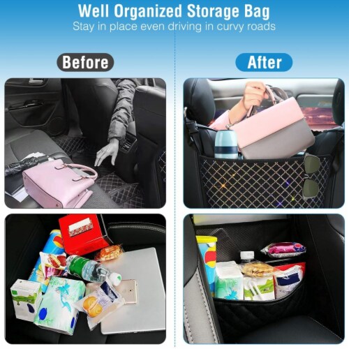 Car Handbag Purse Holder for Front Seat Storage Net Bag Pocket 1