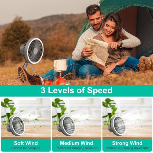 Camping Fan with Lantern 10000mAh Rechargeable Battery Powered Portable Tripod Fan for Tent Perspective: bottom