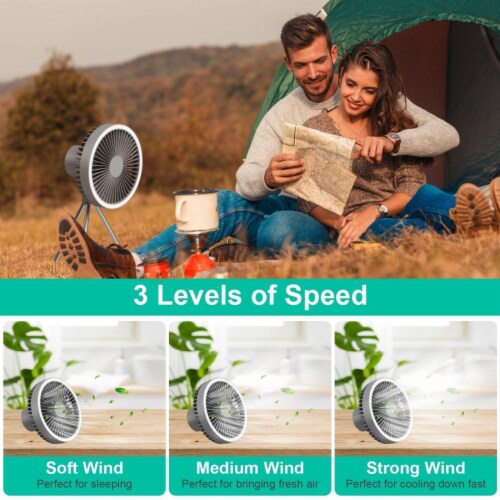 Camping Fan with Lantern 10000mAh Rechargeable Battery Powered