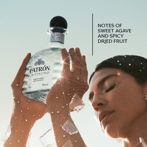 PATRÓN Cristalino tequila, 750 ml, one bottle Perspective: bottom