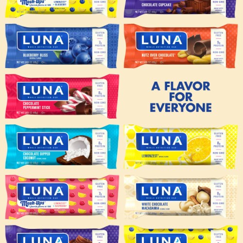 LUNA White Chocolate Macadamia Whole Nutrition Bar Perspective: bottom