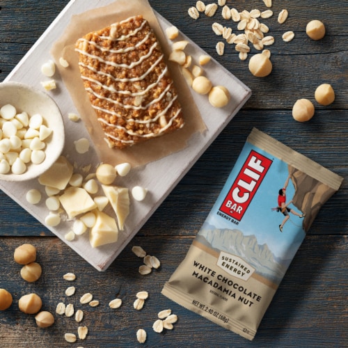 Clif Bar White Chocolate Macadamia Nut Flavor Energy Bars Perspective: bottom