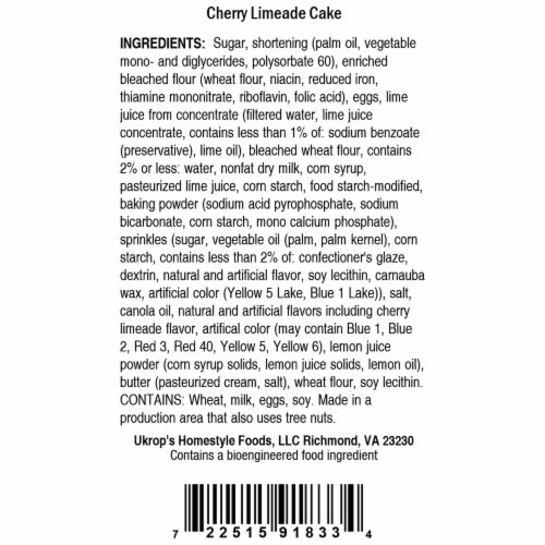 Ukrop's™ Cherry Limeade Cake Perspective: bottom
