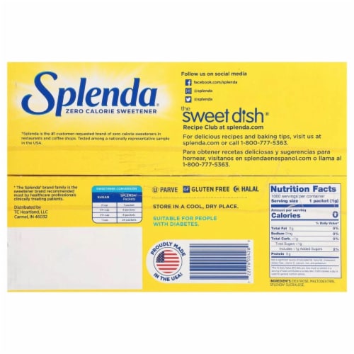 Splenda Zero Calorie Sweetener Packets (1,000 Count) Perspective: bottom