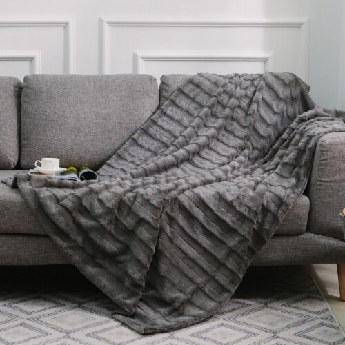 Cheer Collection Ultra Cozy & Soft Faux Fur Blanket - Assorted Colors and Sizes Perspective: bottom