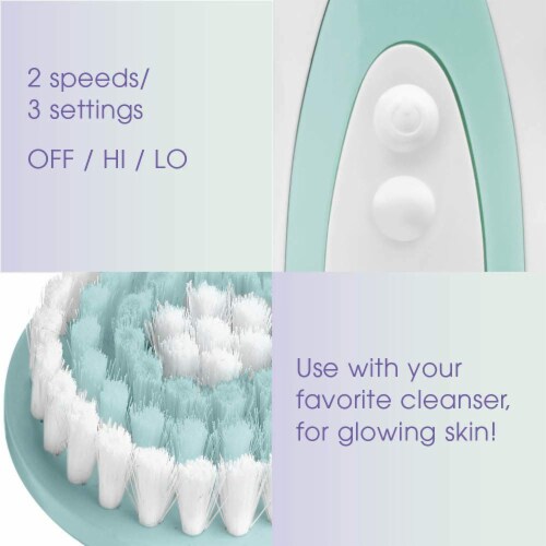 True Glow by Conair Battery Operated Facial Cleansing Brush FCB6 (Pack