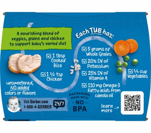 Sitter 2nd Foods Vegetable Chicken Baby Meals (Pack of 8) Perspective: bottom