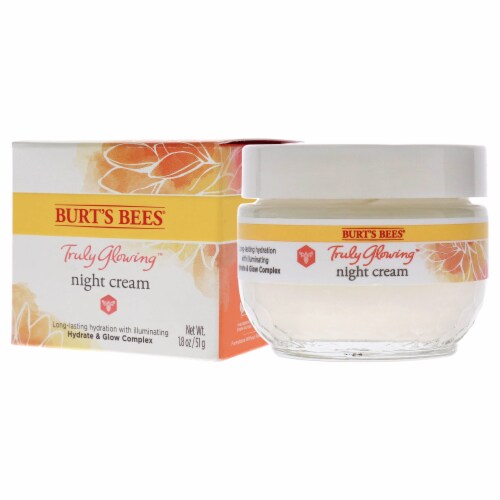 Burt S Bees Hydrating Night Cream Moisturizer for Normal Skin 1.8 Fluid Ounces (Pack of 4) Perspective: bottom