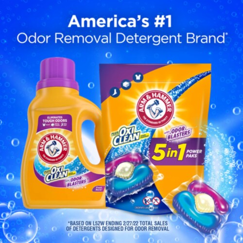 Arm & Hammer Plus OxiClean With Odor Blasters Laundry Detergent (Pack of 24) Perspective: bottom