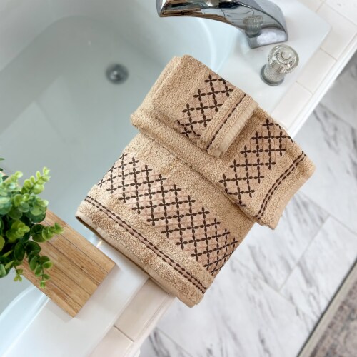 KAFTHAN Textile Plaid Turkish Cotton Bath Towels (Set of 4),  59Lx35Wx0.5H - Fry's Food Stores